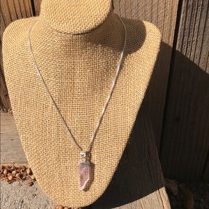 BOUTIQUE PINK KUNZITE CRYSTAL 925 SILVER PENDANT